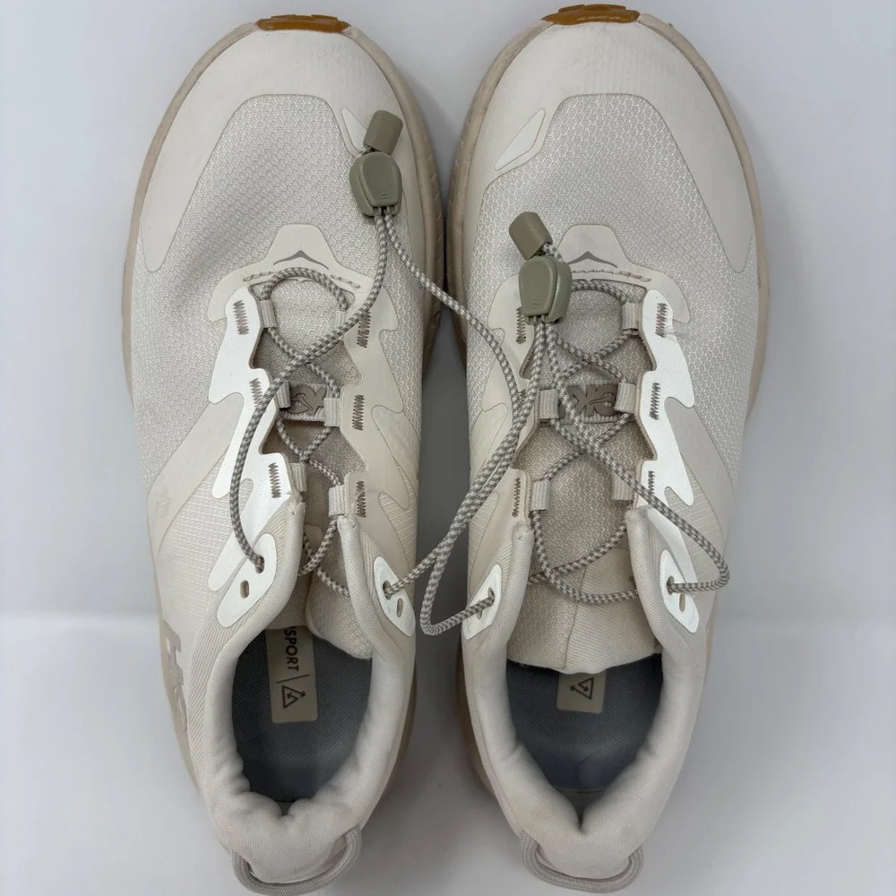 Hoka Transport Women's Size 7 Wide Cream Grey Running Shoes (1164371 EEGG)